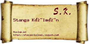 Stanga Kálmán névjegykártya