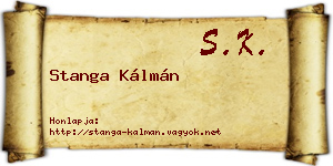 Stanga Kálmán névjegykártya